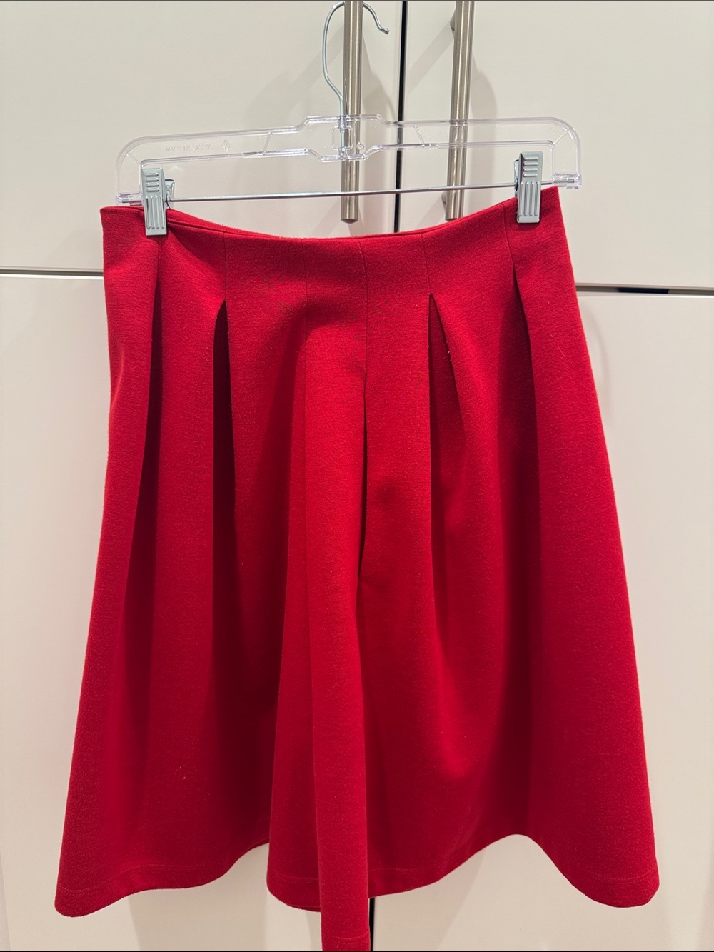 1901 Red Pleated A-Line Skirt